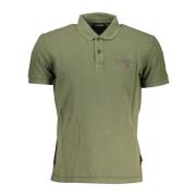 Groen Katoenen Poloshirt met Print en Logo Napapijri , Green , Heren