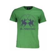 Groen Katoenen T-Shirt, Korte Mouwen, Regular Fit, Ronde Hals, Print, ...