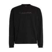 Zwarte katoenen herentrui Calvin Klein , Black , Heren