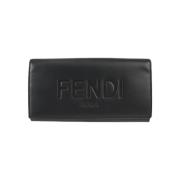 Pre-owned Leather wallets Fendi Vintage , Black , Dames