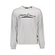 Witte Katoenen Sweater met Print Plein Sport , White , Heren