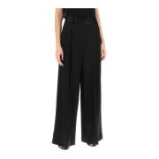 Wide Trousers Khaite , Black , Dames