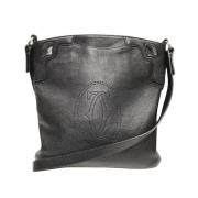 Pre-owned Leather shoulder-bags Cartier Vintage , Black , Dames