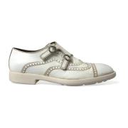 Witte Leren Derby Schoenen Dolce & Gabbana , White , Heren