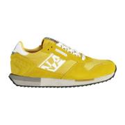 Gele Polyester Sneaker met Veters en Logo Napapijri , Yellow , Heren