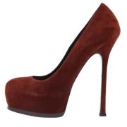 Pre-owned Suede heels Yves Saint Laurent Vintage , Brown , Dames