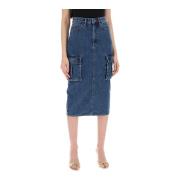 Denim Skirts Self Portrait , Blue , Dames