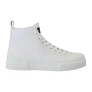 Witte Canvas High Top Sneakers Dolce & Gabbana , White , Heren