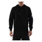 Katoenen hoodie met rits en goggle-detail C.p. Company , Black , Heren