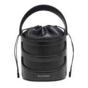 Rise Bucket Bag in Zwart Kalfsleer Alexander McQueen , Black , Dames