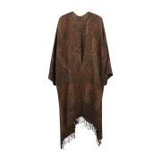 Bruine Wol Kimono Jurk Obidi , Brown , Dames