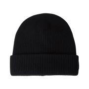 Cashmere Gebreide Beanie Hoed Meta Campania Collective , Black , Heren