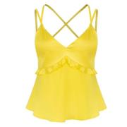 Citroengele Ruches Zijden Top Jaaf , Yellow , Dames