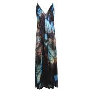 Zijden Maxi Jurk MultiKleur Mona Swims , Multicolor , Dames