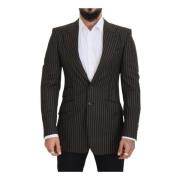 Peak Lapel Wollen Blazer Dolce & Gabbana , Multicolor , Heren