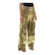 Wide Trousers Darkpark , Green , Dames