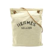 Pre-owned Cotton shoulder-bags Hermès Vintage , Beige , Dames