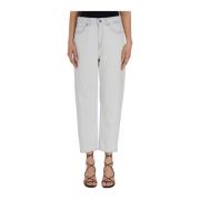 Straight Trousers Dondup , White , Dames