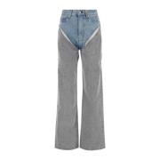 Wide Jeans Y/Project , Gray , Dames