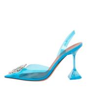 Pre-owned Leather heels Amina Muaddi Pre-owned , Blue , Dames
