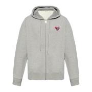 Hoodie met logo Moncler , Gray , Heren