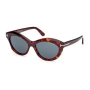 Toni Zonnebril Blauw 54V Tom Ford , Multicolor , Dames