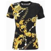 Zwarte T-shirt en Polo Collectie Versace Jeans Couture , Black , Dames