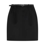 Zwarte Wol Mini Rok Saint Laurent , Black , Dames