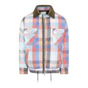 Geruite Gewatteerde Blouson Jas Sacai , Multicolor , Heren