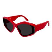 Red/Grey Sunglasses Bb0302S Balenciaga , Red , Dames