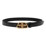 Zwart Leren Riem Balenciaga , Black , Dames