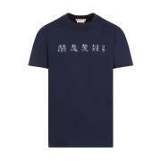 Katoenen T-shirt Flb99 Blublack Marni , Blue , Heren