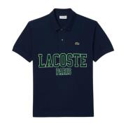 Heren Polo Shirt met Maxi Print Lacoste , Blue , Heren