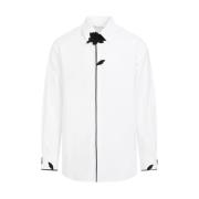 Bloemen Detail LS Shirt Valentino , White , Heren
