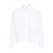 Witte Cropped Shirt Victoria Beckham , White , Dames