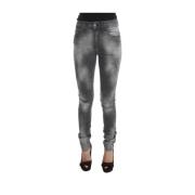 Elegante Grijze Slim Fit Designer Jeans John Galliano , Gray , Dames