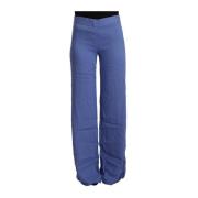 Elegant High Waist Blue Wide-Leg Broek P.a.r.o.s.h. , Blue , Dames