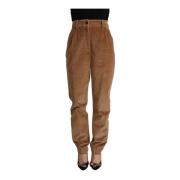 Luxe High-Waisted Corduroy Skinny Broek Dolce & Gabbana , Brown , Dame...