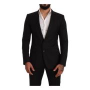 Zwart Geruit Martini Suit Dolce & Gabbana , Black , Heren
