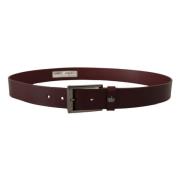 Luxe Bruin Leren Designer Riem Dolce & Gabbana , Brown , Heren