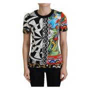 Luxe Multicolor Katoenen Casual Tee Dolce & Gabbana , Multicolor , Dam...