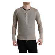 Luxe Cashmere Henley Sweater Dolce & Gabbana , Beige , Heren