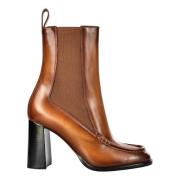 Enkellaarzen Leer Hersilia Stijl Santoni , Brown , Dames