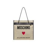 Tote Bags Moschino , Beige , Dames