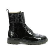 Deckranger Leren Laarzen Kickers , Black , Dames