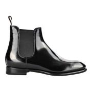 Italiaanse Leren Enkellaarzen Beatles Stijl Santoni , Black , Dames