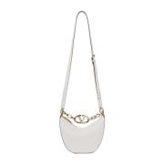 Ivory V Logo Mini Hobo Tas Valentino Garavani , Beige , Dames