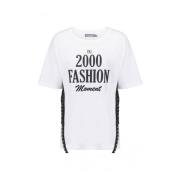 Witte Kant Detail T-Shirt Ss22 Dolce & Gabbana , White , Dames