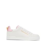 Witte Parel Logo Veterschoenen Dolce & Gabbana , White , Dames