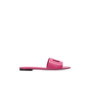 Slippers met logo Dolce & Gabbana , Pink , Dames